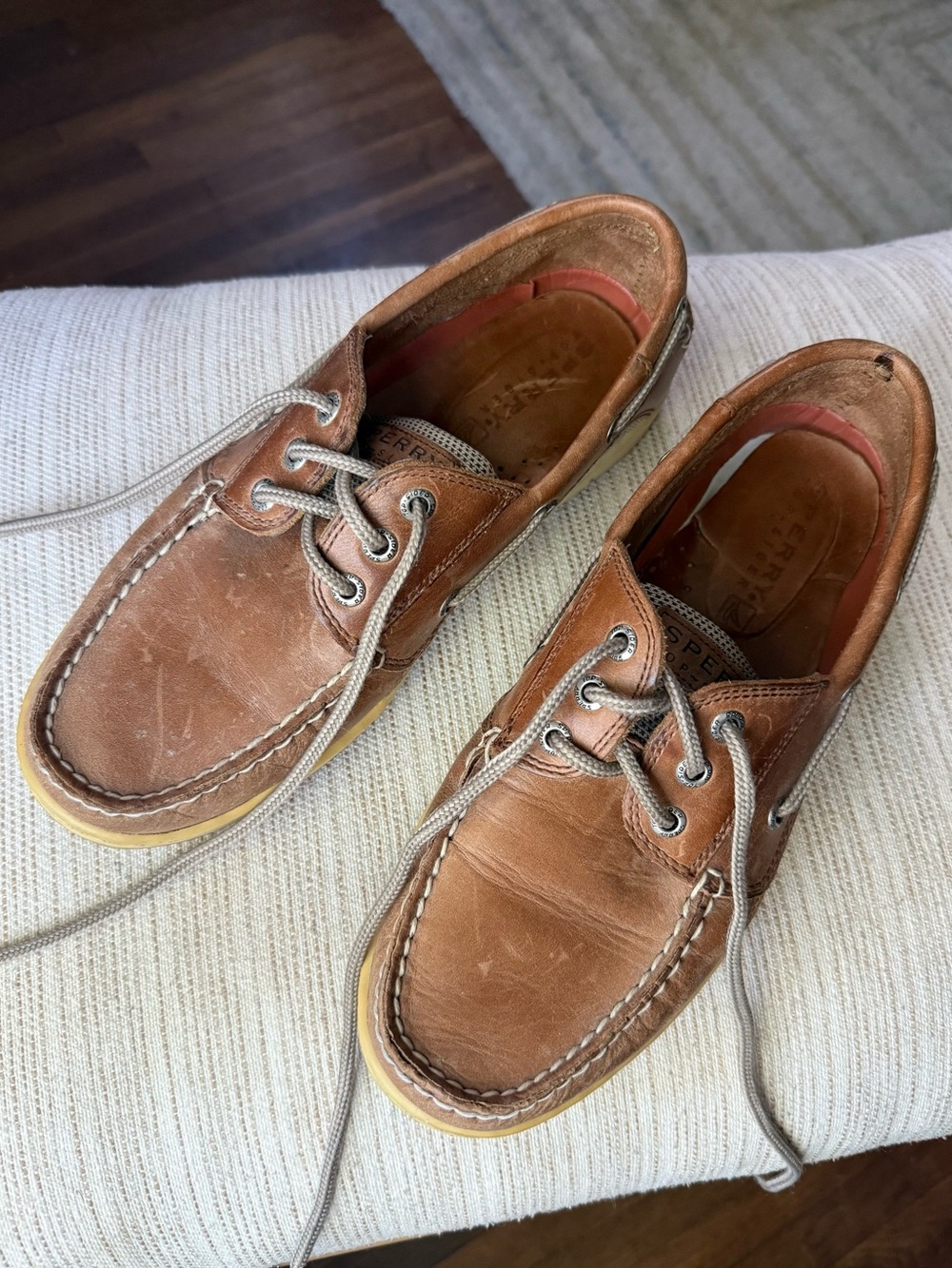 Sperry Tan/Brown Leather Boat Shoes